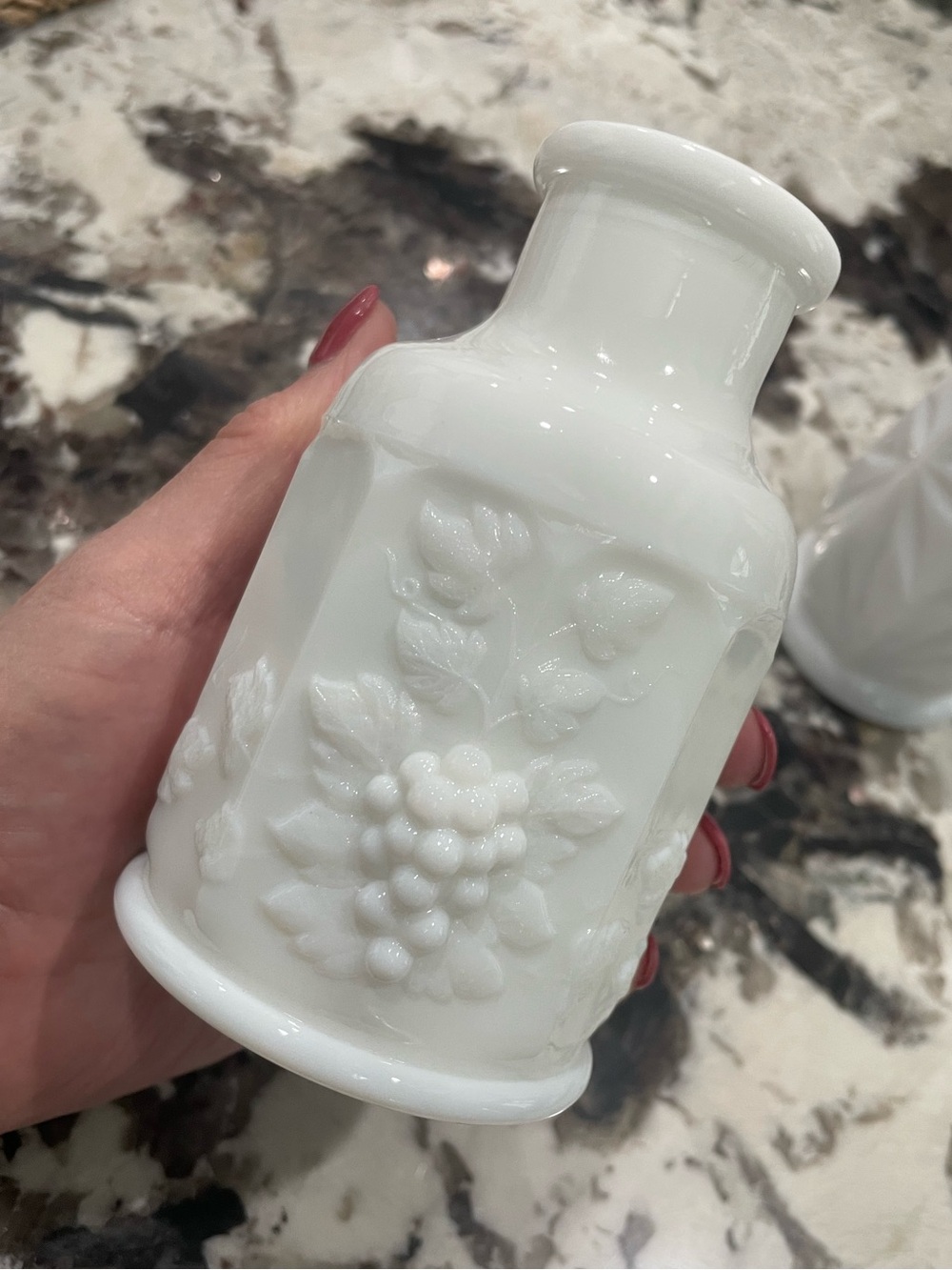 White Milk Glass Decorative Vases  Vintage - Set of 3 9”, 6”, 4.5” - Picture 10 of 12